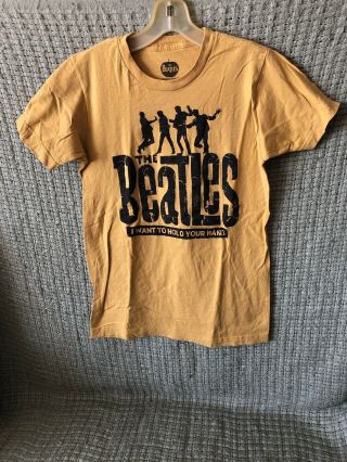 Beatles Yellow T - Shirt Size Small I Want To Hold Your Hand