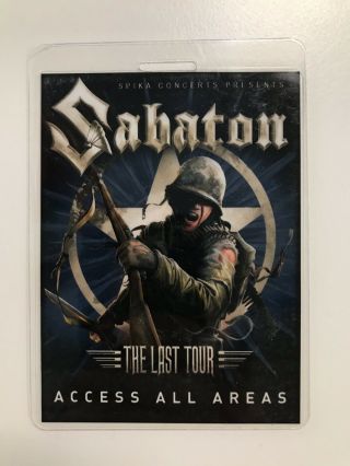 Sabaton Laminated Backstage Pass 2017 The Last Tour