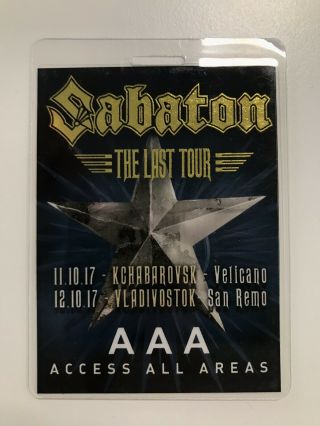 Sabaton Laminated Backstage Pass 2017 The Last Tour 2
