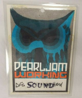 Laminated Fabric Pearl Jam Tour Back Stage Pass With Eddie Vedder