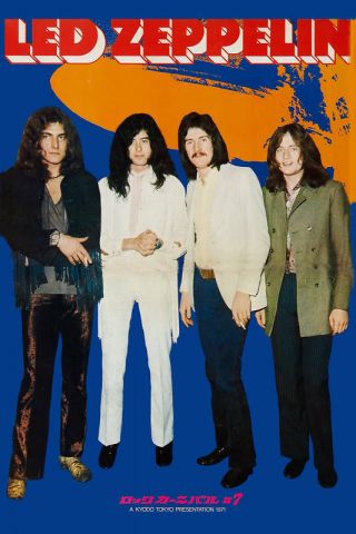 Led Zeppelin Group Photo Poster Japanese Tour 1971 12x18
