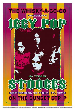 Classic Punk: Iggy Pop & Stooges At The Whisky Concert Poster 1973