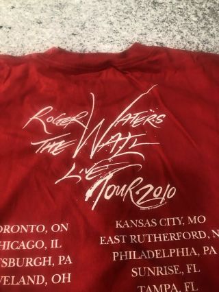 Roger Waters Pink Floyd The Wall Tour 2010 XL Concert T - Shirt “Trust Us” 5