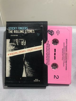 Rare The Rolling Stones Sticky Fingers Pink 1971 Cassette Snap Case