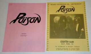 Poison 1985 Management Press Packet & Concert Flyer - Look.