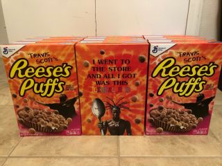 Travis Scott X Reese’s Puffs Limited Edition 11.  5oz Box -