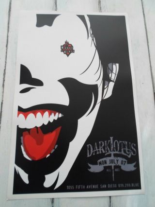 Dark Lotus Concert Poster San Diego House Of Blues 11 " X17 "