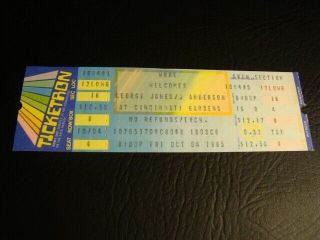 1985 George Jones/j Anderson Concert Ticket,  Cincinnati Gardens