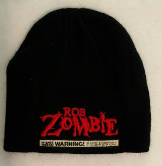 Rob Zombie Beanie Hat - Logo Black Skull Ski Cap Metal Music Band