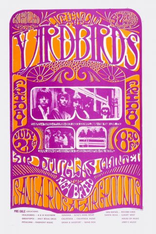 Psychedelic: The Yardbirds At Santa Rosa Concert Poster 1967