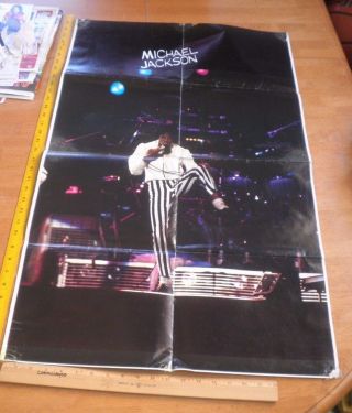 Michael Jackson 1984 Concert Tour Poster Foldout Dell Pop Giants Tv