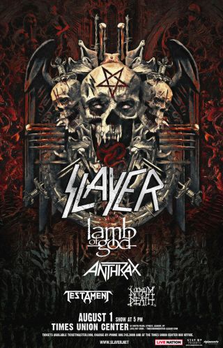 Slayer/lamb Of God/anthrax 2018 Concert Tour Poster For Minneapolis Or Albany,  Ny