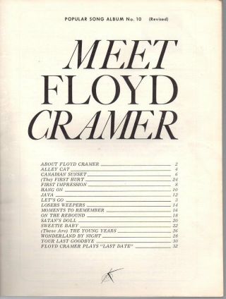 Floyd Cramer Piano Sound Greatest Hits Songbook 2