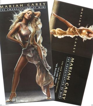 Mariah Carey " Emancipation Of Mimi " 2 - Sided U.  S.  Promo Cardboard Poster / Banner