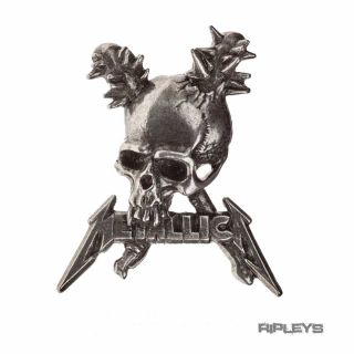 Official Alchemy Metallica Pewter Pin Badge Damage Inc.  Skull Metal Logo Gift