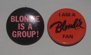 Blondie Black,  Red Buttons Fan Club Debbie Harry Pinbacks Badges Pins