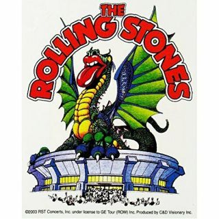 Rolling Stones Dragon Sticker (1976 Tour Vintage Design) 6x3.  9 Inches