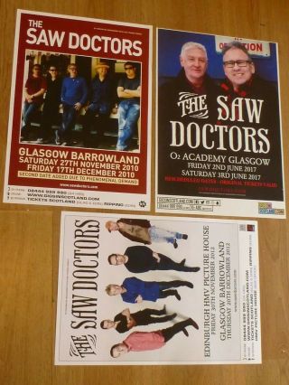 The Saw Doctors Live Music Memorabilia - Scottish Tour Concert Gig Posters X 3