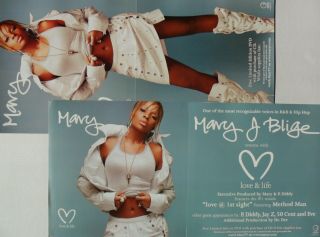 Mary J.  Blige: 2 " Love & Life " U.  S.  Promo Poster /banner - Standing In White Skirt