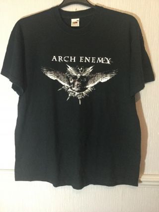 Arch Enemy Doomsday 2005 Metal Band Tour T Shirt Size L Black