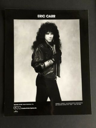 1987 Kiss Eric Carr 8x10” Press Kit Photo Caa Glickman Mgmt Mercury Records