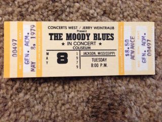 Vintage The Moody Blues Concert Ticket Stub 1979