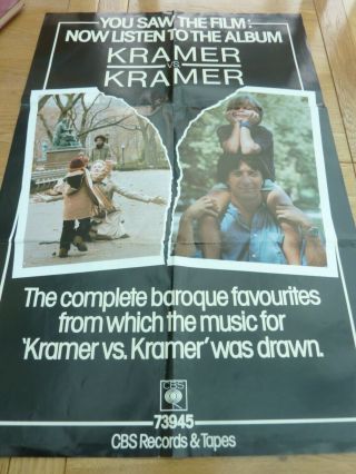 Kramer Vs Kramer Film Soundtrack Promo Poster 30 X 20 "