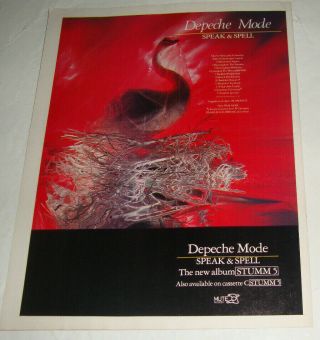 Depeche Mode - Speak And Spell Lp 1981 - Poster Advert/clipping 1980s