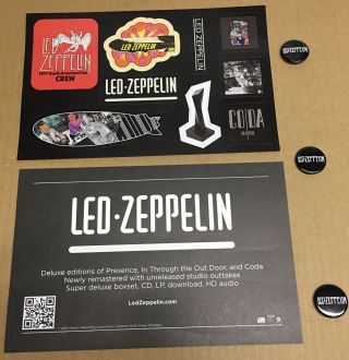 Led Zeppelin Promo Sticker Decal Sheet,  3 Pin 
