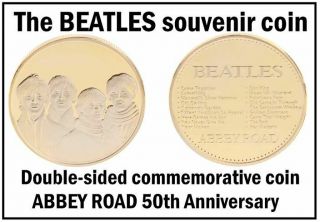 The Beatles Abbey Road 50th Anniversary Souvenir Coins - Gold Plated - With Case