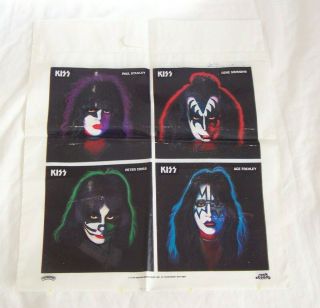 Kiss Lp Album Plastic Vinyl Shopping Bag Vintage 1978 Promo Band Merch