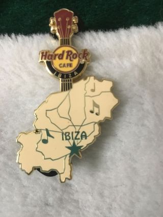 Hard Rock Cafe Pin Ibiza City Logo Pin 2 Island Map Guitar W Musical Notes