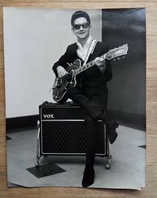 Roy Orbison Vintage Photo 1960s With Vox Amp - Dezo Hoffmann Ink Stamp