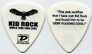 Kid Rock Authentic 2004 Tour Issued Custom Stage Collectible Band Guitar Pick