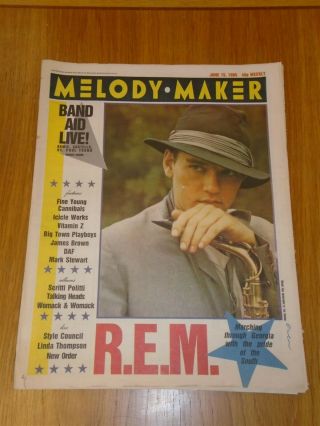 Melody Maker 1985 June 15 Band Aid Live R.  E.  M.  Michael Stipe Style Council