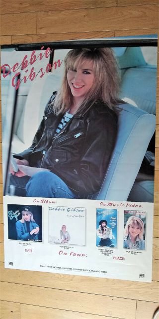 1989 Debbie Gibson Very Rare 2 X 3 Foot Poster Sitting In Her Classic Car