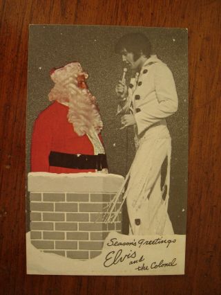 Old Vintage Xmas Photo Postcard Elvis Presley Christmas Season Greeting