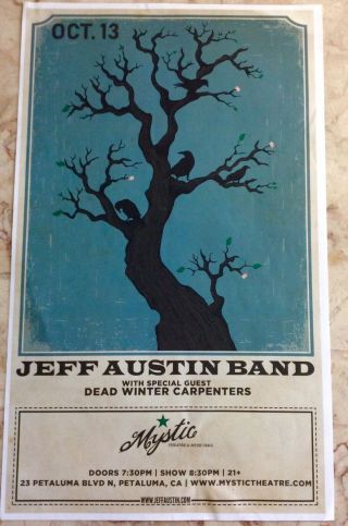 Jeff Austin Band Poster Dead Winter Carpenters 11.  2018 Mystic Theater Imperfect