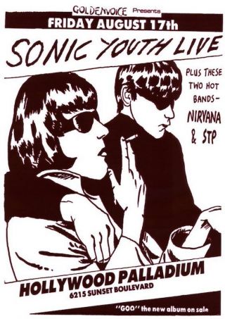 Sonic Youth Nirvana Stp Hollywood Palladium Poster Print 24x33