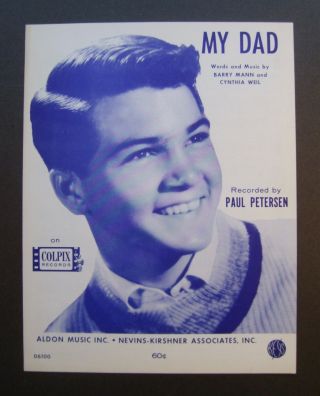 My Dad By Paul Petersen Sheet Music The Donna Reed Show Barry Mann Cynthia Weil