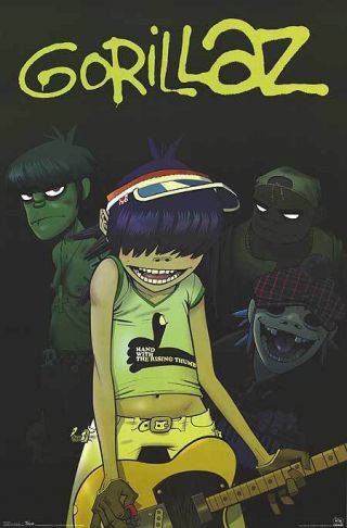 2006 Cinderblock Gorillaz Music Group Animated Poster Print 22x34