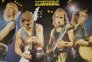 Scorpions " 4 Man Guitar Jam " Poster From Asia - German Metal Rock Music Legends