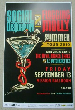 Social Distortion & Flogging Molly Mission - Denver (2) Night Promo Posters Set