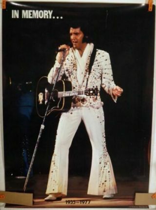 Vintage Elvis Presley In Memory 1935 - 1977 Pro Arts 1977 Large Poster