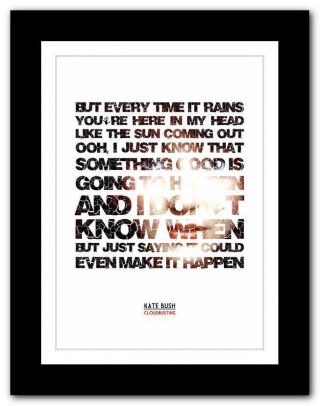 Kate Bush - Cloudbusting ❤ Song Lyrics Typography Poster Art Print - A1 A2 A3 A4