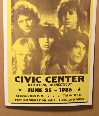 1986 Aerosmith Civic Center Hartford,  CT.  Cardboard Concert Poster 3