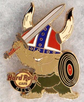 Hard Rock Cafe Oslo Troll With Viking Helmet Holding Sword & Shield Pin 90689