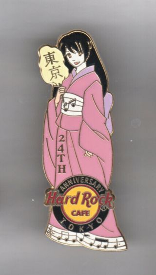 Hard Rock Cafe Pin: Tokyo 24th Anniversary Pink Geisha Le200
