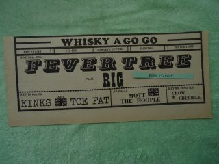 Fever Tree / Rig 1970 Concert Ad Whisky A Go Go