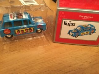 THE BEATLES BLUE TAXI CAB WITH DECALS CLINTON ' S HEIRLOOM ORNAMENT MIB 3